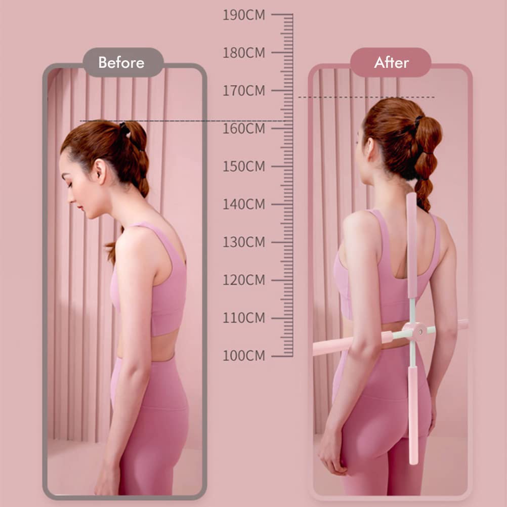 OHEPFD Yoga Sticks Stretching Tool Retractable Posture Corrector Humpback Correction Stick Open Shoulders and Open Back for Adult and Child, 80cm