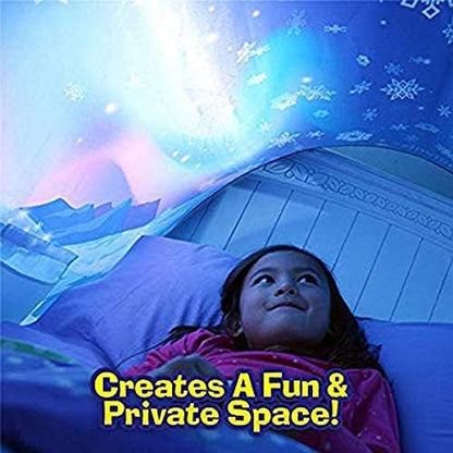 Bed Tent For Kids - Twin Size Bed Tents for Boys and Girls - Pop Up Bed Tent - Twin Bed Tent - Unisex Children's Bed Reading Privacy Canopy w/ Storage Bag - Winter Wonderland.