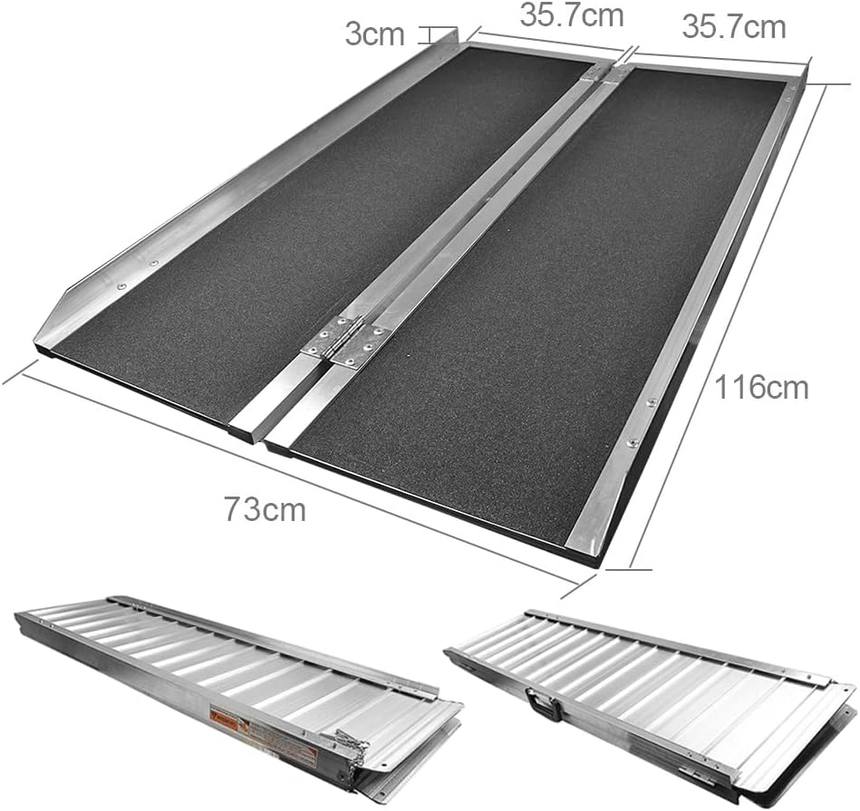 Togarhow 4ft Wheelchair Ramp Scooter Mobility Non-Skid Layering Portable Mobile Threshold Ramps Porch Slip-Resistant for Wheelchairs, Home, Steps, Stairs, Doorways, Scooter (4FT)