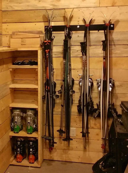 Ski Wall Storage Rack, 8 Pairs | Steel Home and Garage Skis Mount | StoreYourBoard