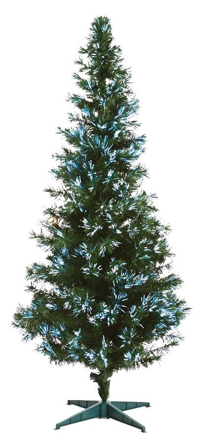 NOMA Pre-Lit Fiber Optic Christmas Tree with Tree Stand, Multi-Colour LED Lights, 7-ft