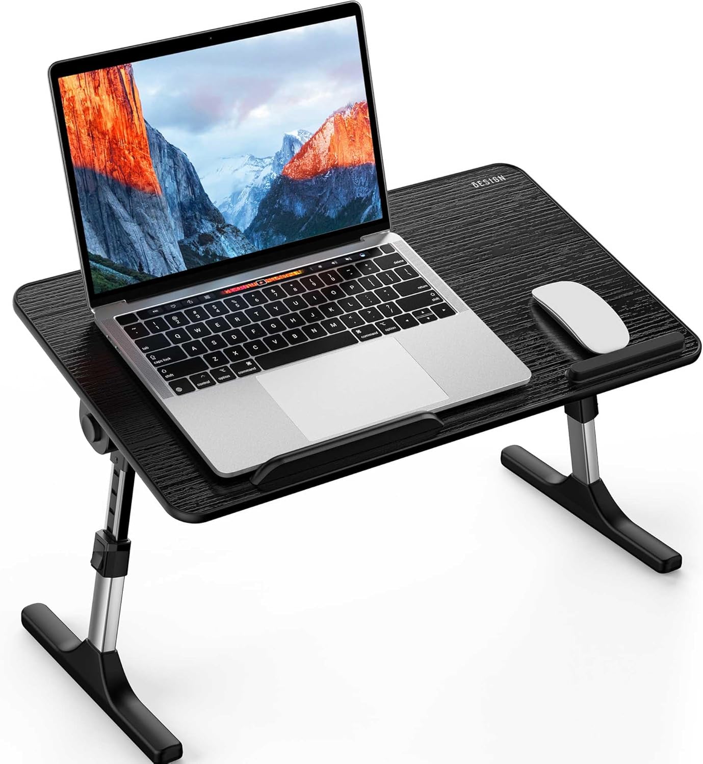 Besign LT06 Adjustable Latop Table, Lap Desk, Portable Standing Bed Desk, Foldable Sofa Breakfast Tray, Notebook Computer Stand for Reading and Writing, Medium Size, Black