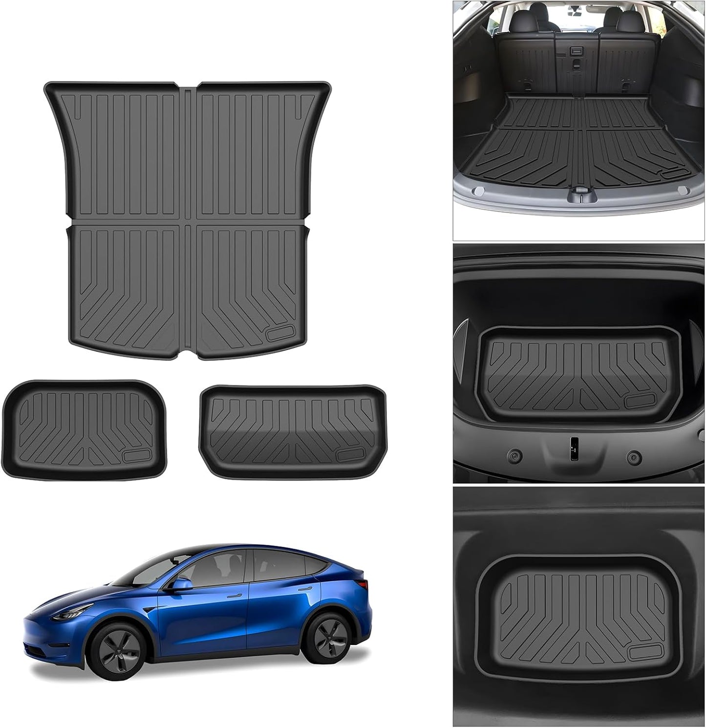 FIILINES Frunk Trunk Mat for Tesla Model Y 5 Seater 2025 2020-2024 Accessories All Weather Frunk Mat Rear Storage Mat Cargo Trunk Liner Floor Mat (Not for New Model Y Juniper 2025)